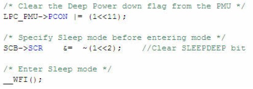 示例代碼（睡眠模式）--LPCXpresso環(huán)境下的LPC1100低功耗模式和喚醒時(shí)鐘