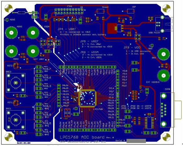 LPC1768 ADC 電路板布局:LPC176x/175x 12位ADC設(shè)計(jì)指導(dǎo)